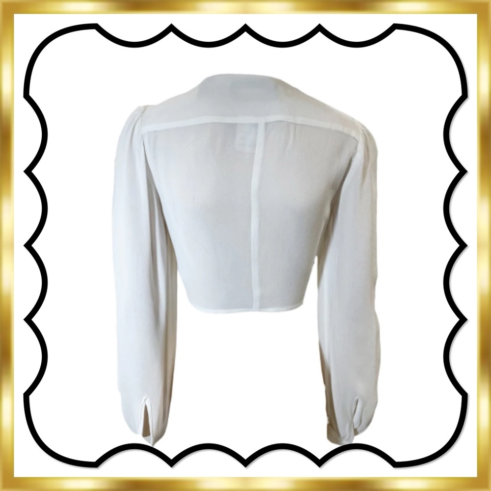 Reformation Open Front Tie Front Viscose V-Neck C… - image 5